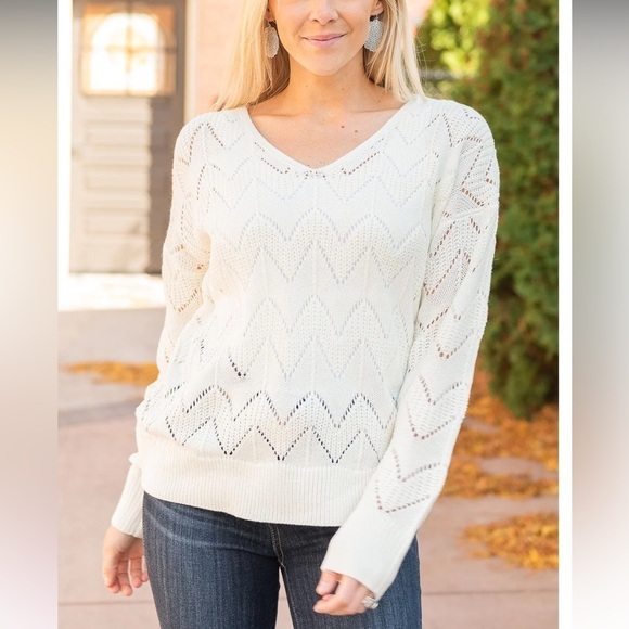 Andree by Unit Francine Boho Open Knit Slouchy Crocheted Sweater - Picture 6 of 14